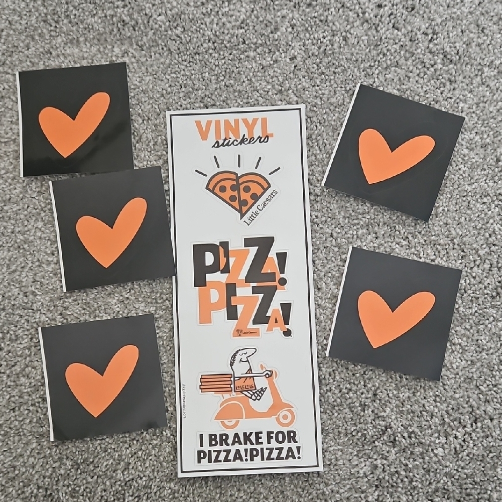 Black and Orange Heart Design Stickers